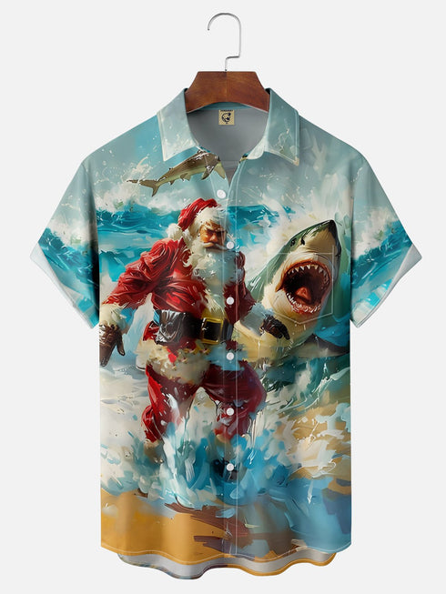 Men's Christmas Funny Graphic Short Sleeve Hawaiian Shirt